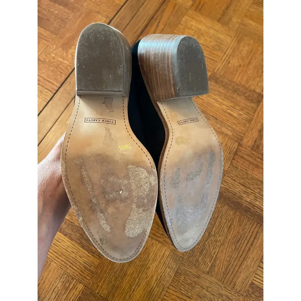 Vince Camuto suede slip on mules